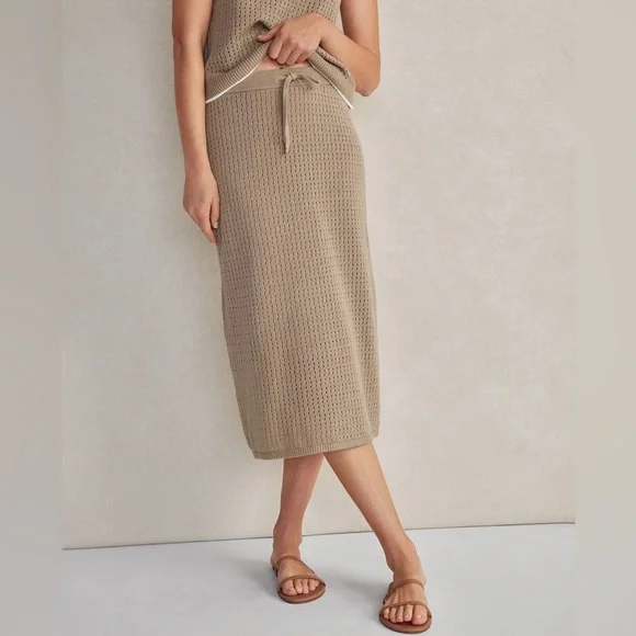 Haven Well Within Organic Cotton Linen Open Stitch Skirt XS - Picture 1 of 12